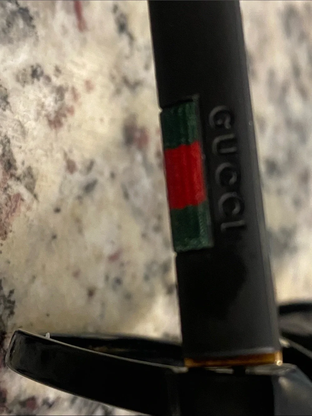 Gucci GG0010S Black Glossy Oversized Sunglasses with Dark Lenses